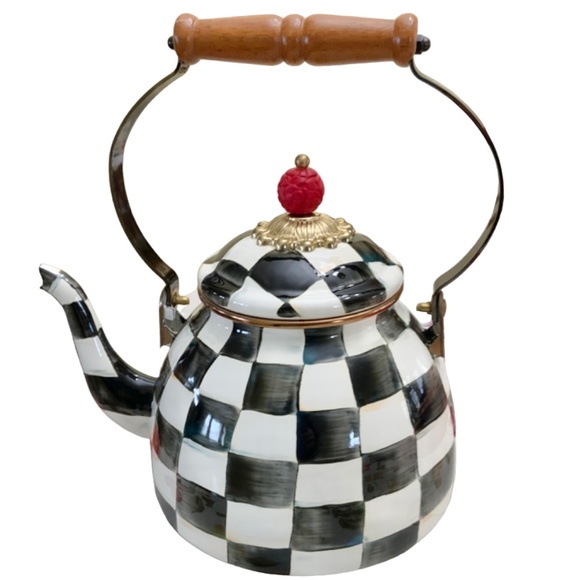 MacKenzieChilds Kitchen Mackenzie Childs Courtly Check Enamel Tea Kettle 2 Quart Poshmark